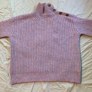 J.Crew alpaca blend turtleneck sweater with shoulder buttons
